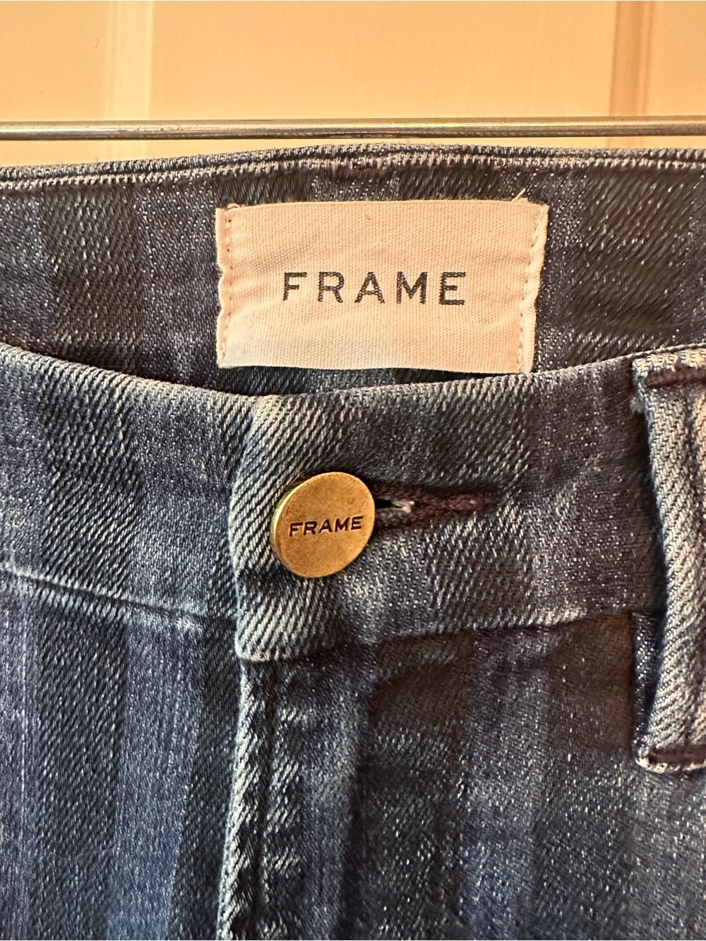 Frame Denim Dark Blue Striped Flare Jeans, 29 - Picture 3 of 6